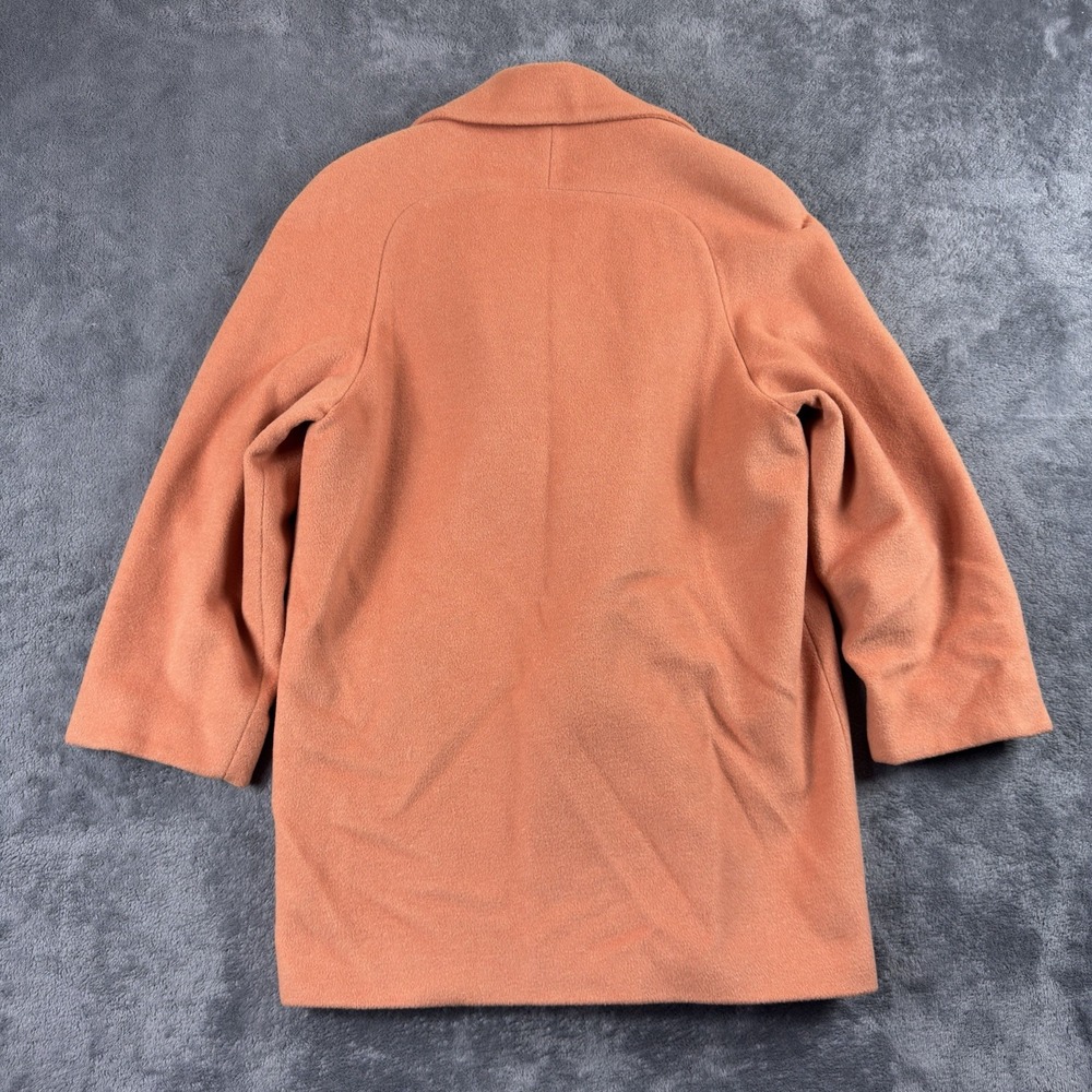 LES COPAINS Double Breasted Peacoat Womens 40 Orange Wool Blend Jacket Italy - Picture 3 of 7